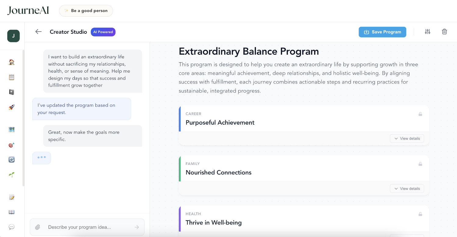 AI Creator Program Interface